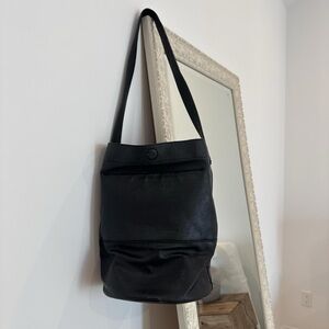 Leather bucket bag